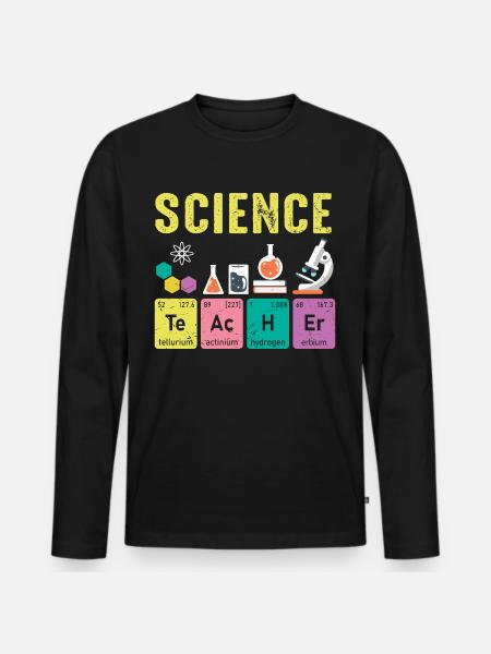 Science Teachers Regular Elements - Men's Premium Organic Long Sleeve Shirt - black