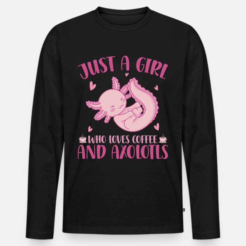 Axolotl - Männer Premium Bio Langarmshirt - Schwarz