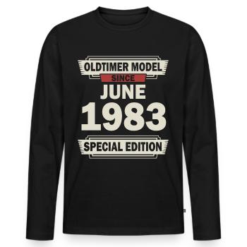 39th birthday June born 1983 Gift idea - Men's Premium Organic Long Sleeve Shirt - black - Front - Nico (187cm)