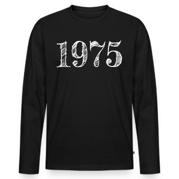 1975 Millésime Année de construction Cadeau d’anniversaire - T-shirt manches longues Premium bio Homme - noir - Devant - Nico (187cm)