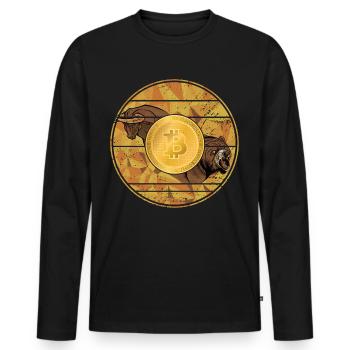 Bitcoin Bearish Bullish Traiding Traider Hodl - T-shirt manches longues Premium bio Homme - noir - Devant - Nico (187cm)