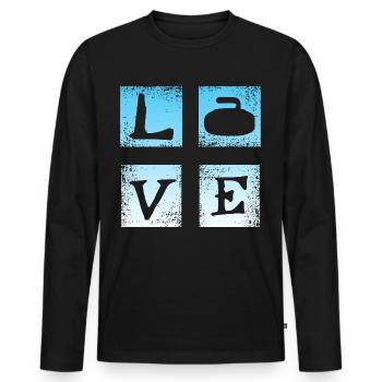 Dear Curling - Men's Premium Organic Long Sleeve Shirt - black - Front - Nico (187cm)