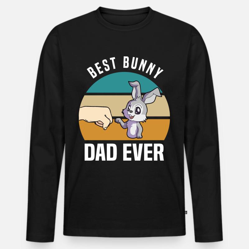 Hase - Männer Premium Bio Langarmshirt - Schwarz