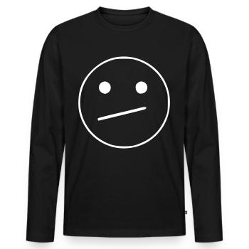 Emoji Skizze neutral weiß - Männer Premium Bio Langarmshirt - Schwarz - Vorne - Nico (187cm)