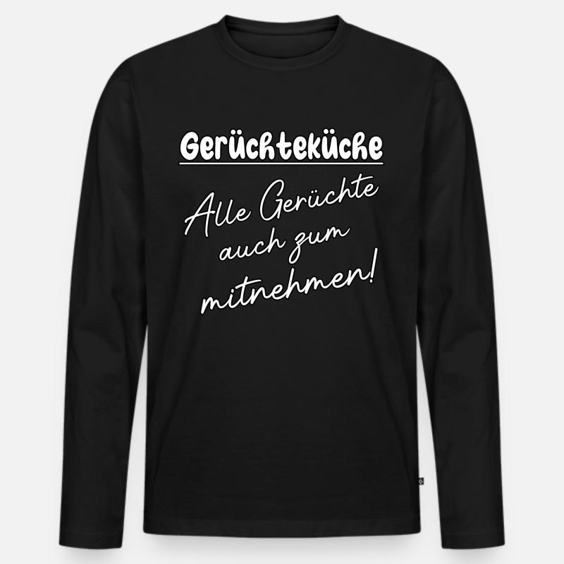 Gerüchteküche - Männer Premium Bio Langarmshirt - Schwarz