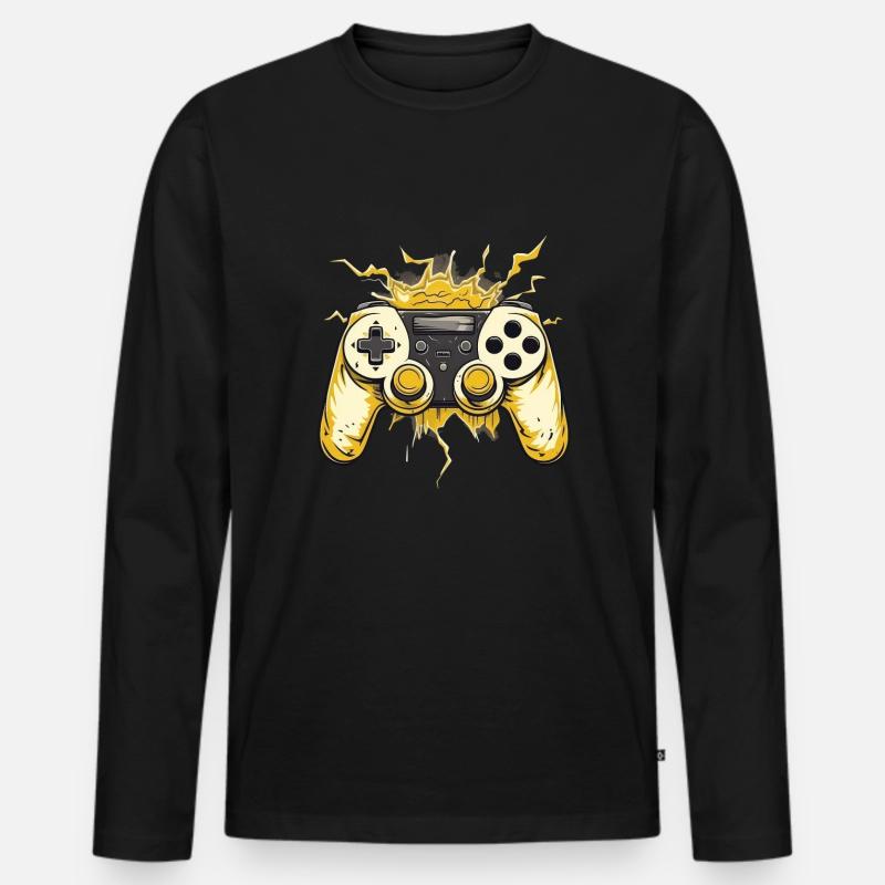 Gaming Controller - Männer Premium Bio Langarmshirt - Schwarz