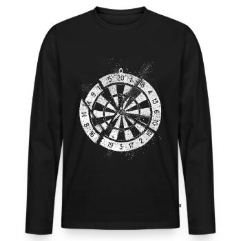 Fléchettes, jeu de fléchettes, jeu de fléchettes, fléchettes, joueurs de fléchettes - T-shirt manches longues Premium bio Homme - noir - Devant - Nico (187cm)
