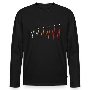 Battement de cœur de course de moto - T-shirt manches longues Premium bio Homme - noir - Devant - Nico (187cm)