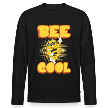 Bee Cool Lustiges Imker-Bienen-T-Shirt - Männer Premium Bio Langarmshirt - Schwarz - Vorne - Nico (187cm)