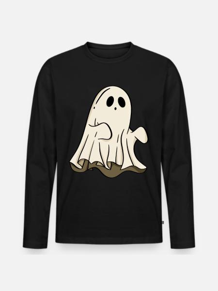 Ghost Halloween - Men's Premium Organic Long Sleeve Shirt - black