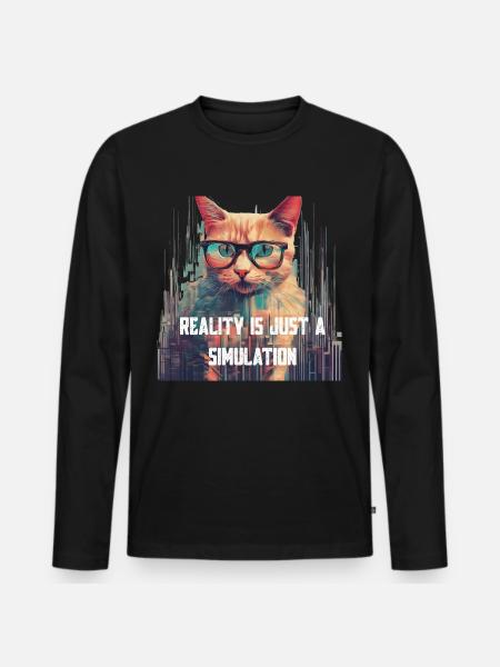 Reality Is Just a Simulation - Männer Premium Bio Langarmshirt - Schwarz