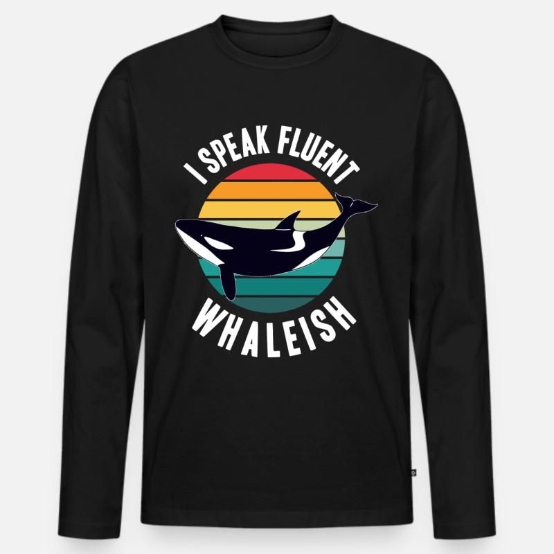 Wale beobachten - Männer Premium Bio Langarmshirt - Schwarz