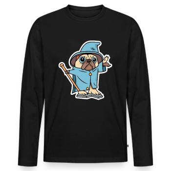 Magier - Männer Premium Bio Langarmshirt - Schwarz - Vorne - Nico (187cm)
