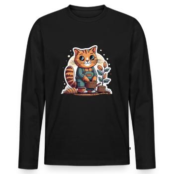 Landwirt - Männer Premium Bio Langarmshirt - Schwarz - Vorne - Nico (187cm)