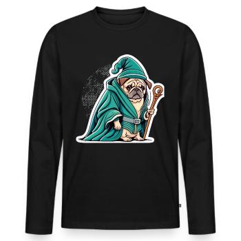 Zauberer - Männer Premium Bio Langarmshirt - Schwarz - Vorne - Nico (187cm)