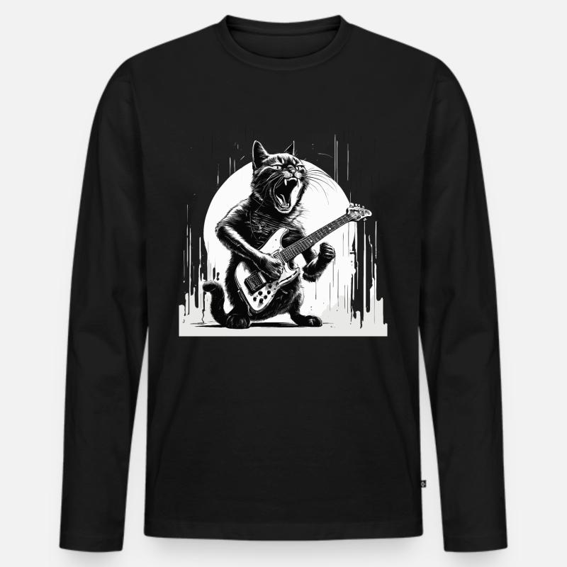 E-Gitarre - Männer Premium Bio Langarmshirt - Schwarz