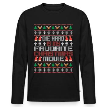 Die Hard Is Christmas Movie Ugly Christmas Pajama - Männer Premium Bio Langarmshirt - Schwarz - Vorne - Nico (187cm)