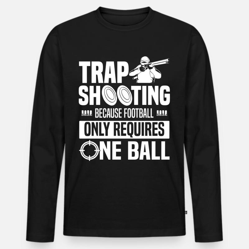 Trapschießen - Männer Premium Bio Langarmshirt - Schwarz