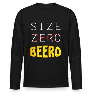 lustiger Bierspruch, Beer, Bier, Size Biero - Männer Premium Bio Langarmshirt - Schwarz - Vorne - Nico (187cm)