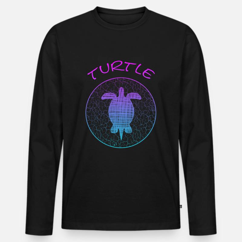 Turtle - Männer Premium Bio Langarmshirt - Schwarz