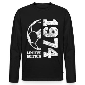 édition limitée 1974 - T-shirt manches longues Premium bio Homme - noir - Devant - Nico (187cm)