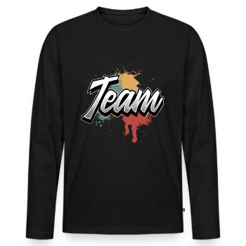 Team - Männer Premium Bio Langarmshirt - Schwarz - Vorne - Nico (187cm)