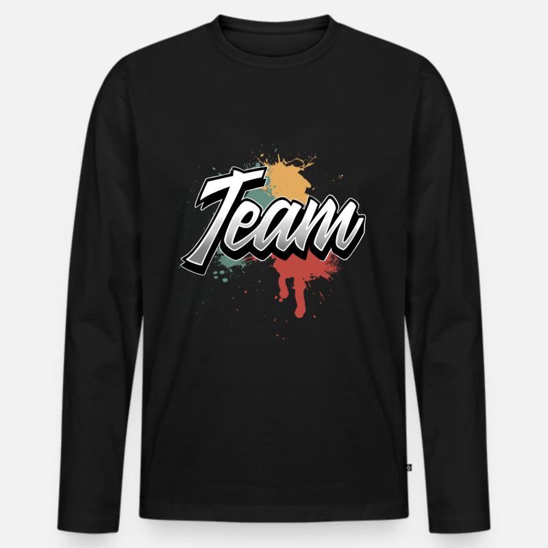 Team - Männer Premium Bio Langarmshirt - Schwarz