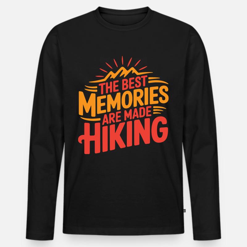 Wandern - Männer Premium Bio Langarmshirt - Schwarz