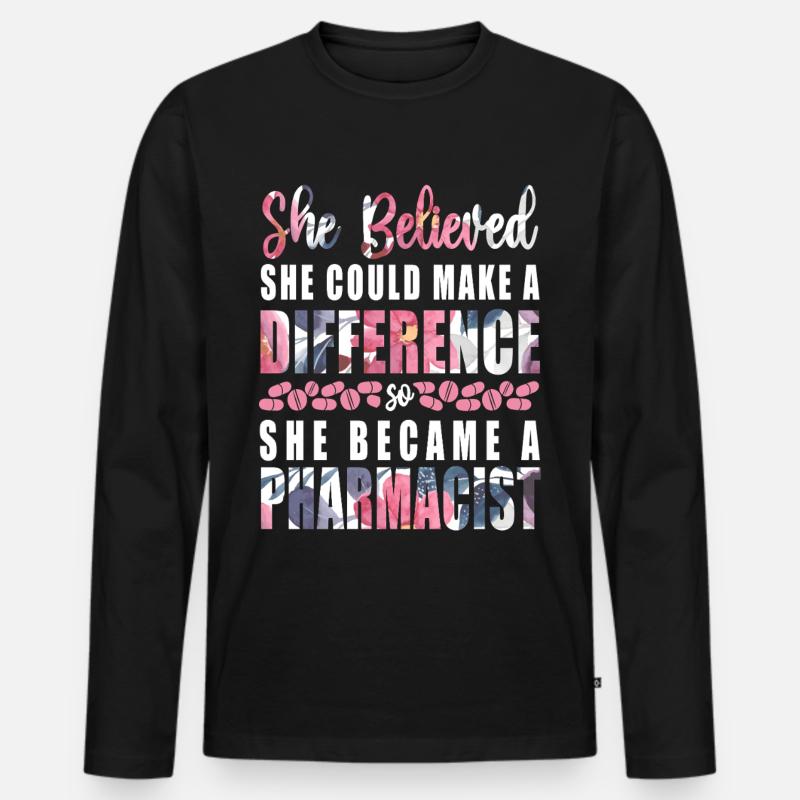 Pharmacy Tech Technician - Männer Premium Bio Langarmshirt - Schwarz