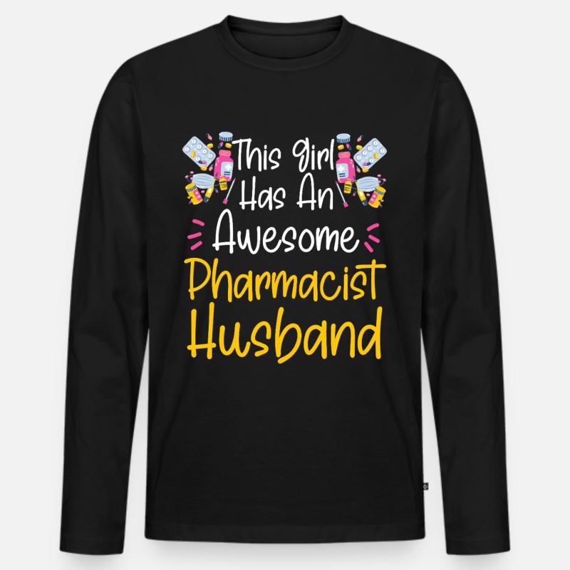 Pharmacy Tech Technician - Men's Premium Organic Long Sleeve Shirt - black