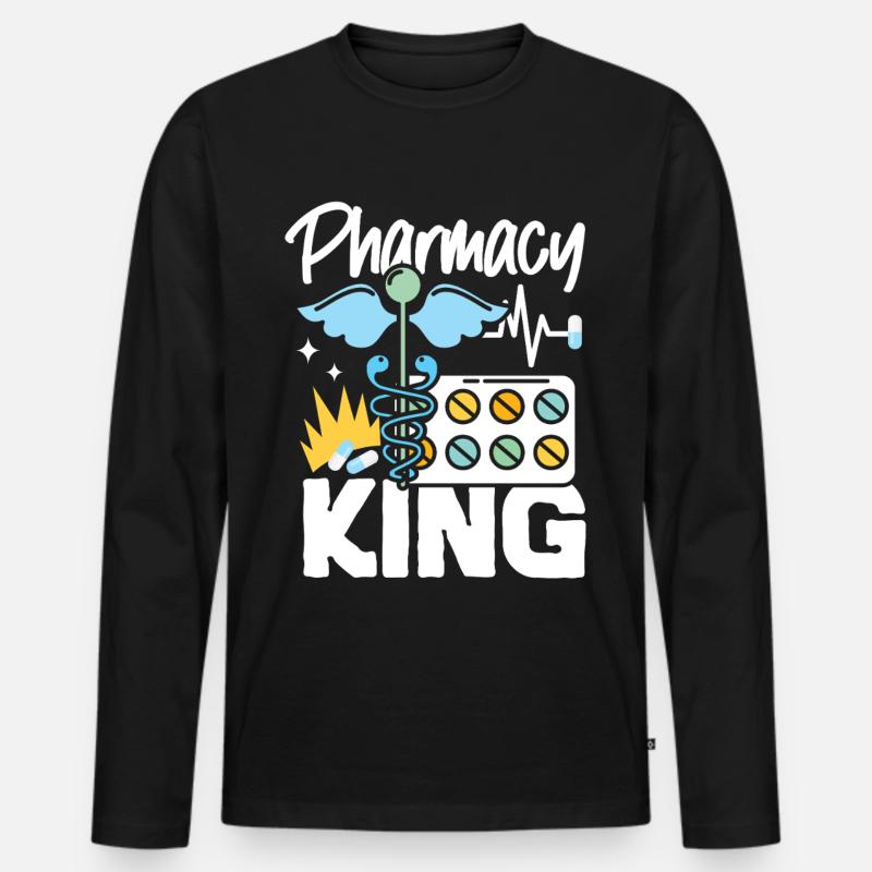 Pharmacy Tech Technician - Men's Premium Organic Long Sleeve Shirt - black