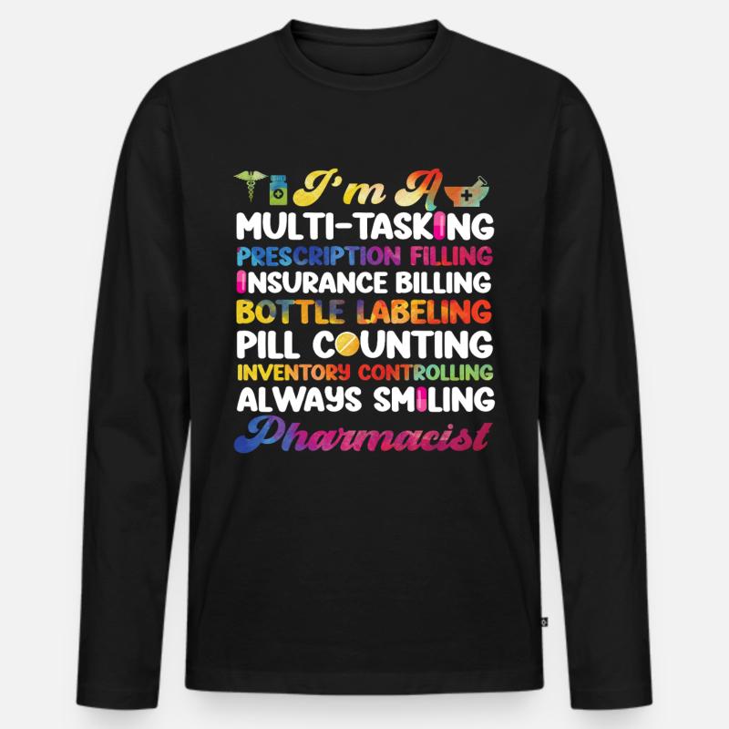 Pharmacy Tech Technician - Männer Premium Bio Langarmshirt - Schwarz