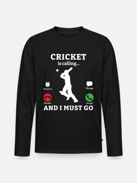 Cricketer CricketEr Cricket Match Gift - Men's Premium Organic Long Sleeve Shirt - black