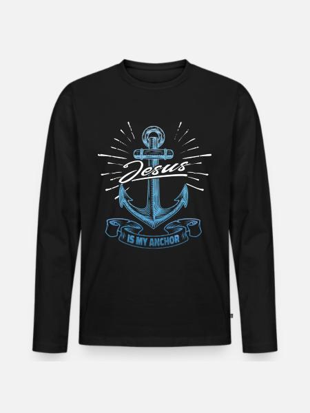 Jesus is my anchor - Men's Premium Organic Long Sleeve Shirt - black