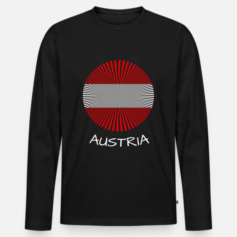 Austria - Männer Premium Bio Langarmshirt - Schwarz