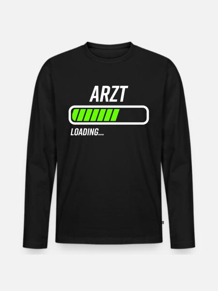 Arzt Loading Ladebalken - Männer Premium Bio Langarmshirt - Schwarz