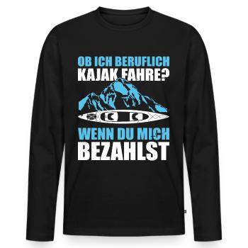 Kajak Geschenkidee Kanu Paddeln Kajakfahren - Männer Premium Bio Langarmshirt - Schwarz - Vorne - Nico (187cm)