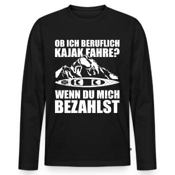 Kajak Geschenkidee Kanu Paddeln Kajakfahren - Männer Premium Bio Langarmshirt - Schwarz - Vorne - Nico (187cm)