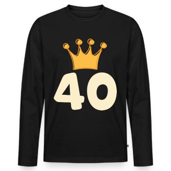 40 ans - T-shirt manches longues Premium bio Homme - noir - Devant - Nico (187cm)