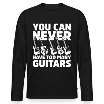 Gitarrist Gitarrenspieler Gitarrenmusiker Rockband - Männer Premium Bio Langarmshirt - Schwarz - Vorne - Nico (187cm)