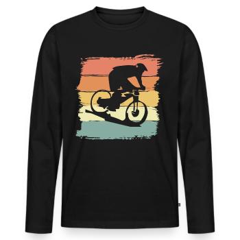 Downhill Mountainbike retro Legend Downhill retro - T-shirt manches longues Premium bio Homme - noir - Devant - Nico (187cm)