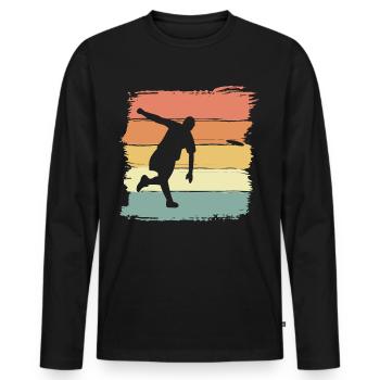 Frisbee retro vintage Frisbee Legend - Men's Premium Organic Long Sleeve Shirt - black - Front - Nico (187cm)