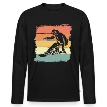 Snowboarding retro vintage Snowboard - Männer Premium Bio Langarmshirt - Schwarz - Vorne - Nico (187cm)