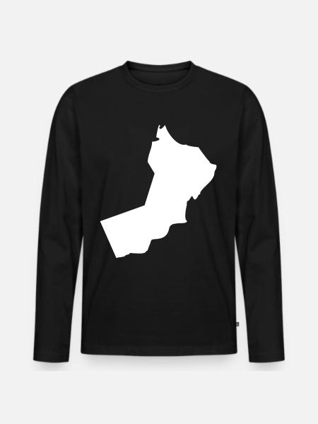 Oman map flag - Men's Premium Organic Long Sleeve Shirt - black