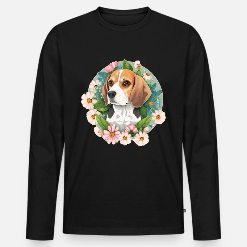 Beagle Hundehalter - Männer Premium Bio Langarmshirt - Schwarz