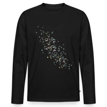 Étoiles, étoile, étoiles colorées - T-shirt manches longues Premium bio Homme - noir - Devant - Nico (187cm)