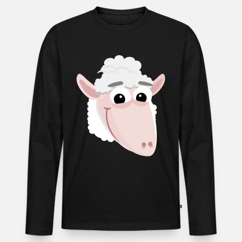 Lustiges Schaf - Männer Premium Bio Langarmshirt - Schwarz