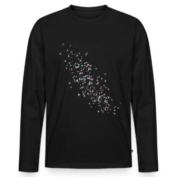 Étoiles, étoile, étoiles colorées, étoiles blanches - T-shirt manches longues Premium bio Homme - noir - Devant - Nico (187cm)