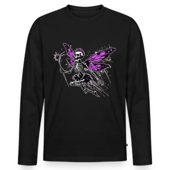 Fairy Skull // Skeleton Fairy // Magic FS0236 - Men's Premium Organic Long Sleeve Shirt - black - Front - Nico (187cm)