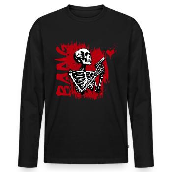 BANG Skull // Skull Heartbreaker FS0242 - T-shirt manches longues Premium bio Homme - noir - Devant - Nico (187cm)